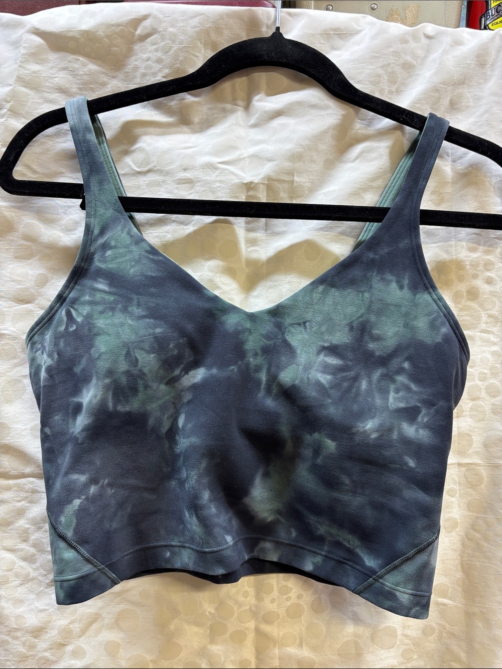 Lululemon Align Tank features a "Diamond Dye Silver Blue Tidewater Teal Graphite
